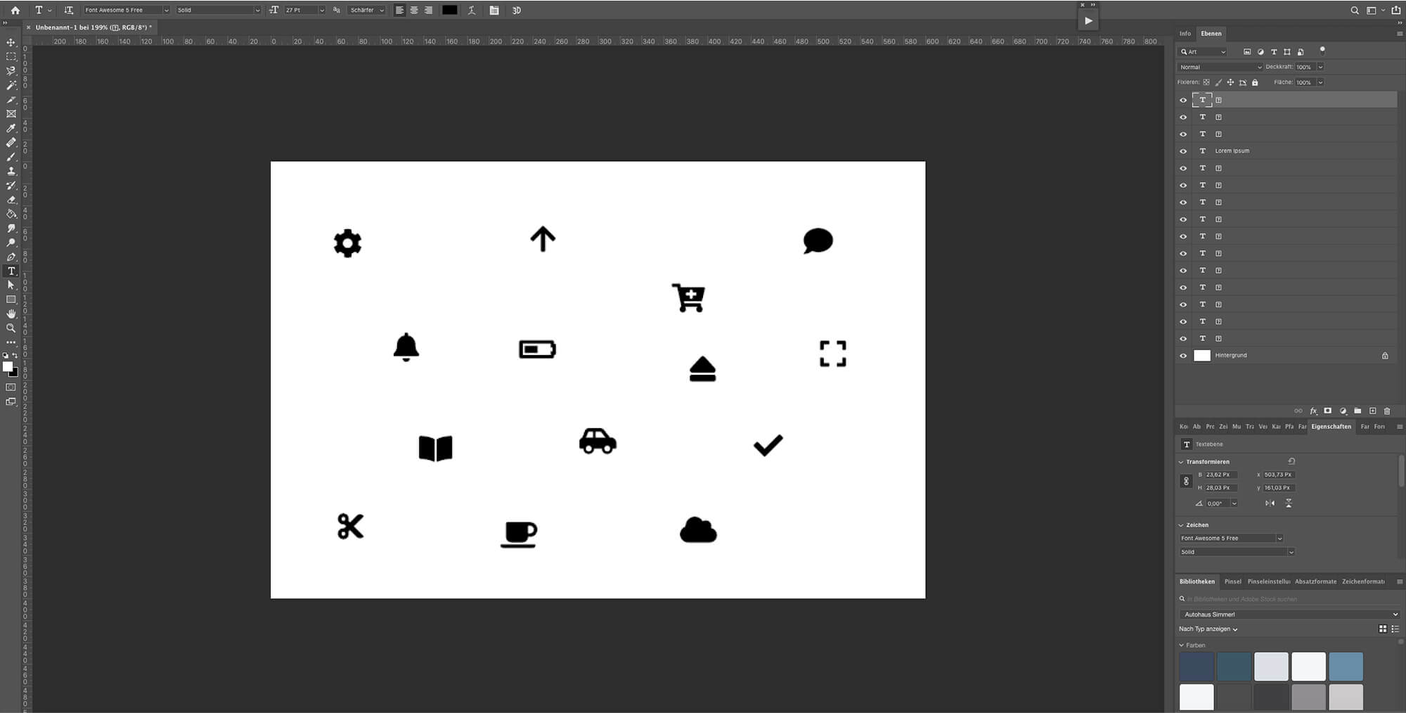 Fontawesome Icons in Photoshop
