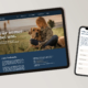 Tablet und Smartphone zeigen Website von Lichtung Tierbestattungen mit Kontaktoptionen.