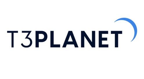 Logo von Unternehmen: professionelles Design in blau und schwarz.